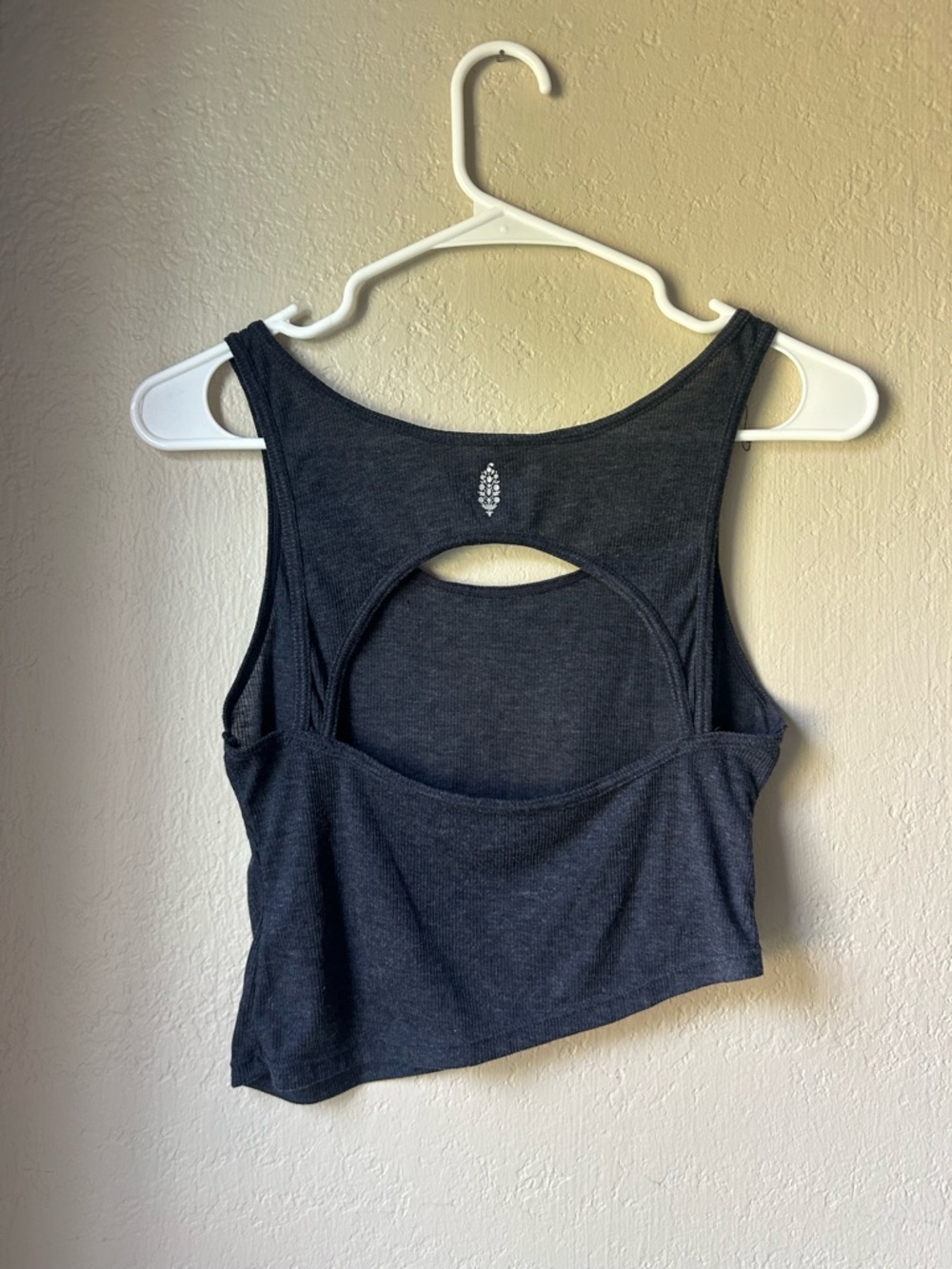 Free People Dark Gray Crop Tank with Back Cutout